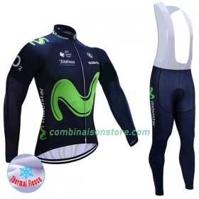 Maillot Cyclisme Hiver + Collant à Bretelles 2017 Movistar Team N001